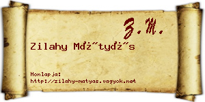 Zilahy Mátyás névjegykártya