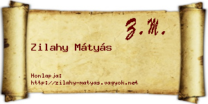 Zilahy Mátyás névjegykártya